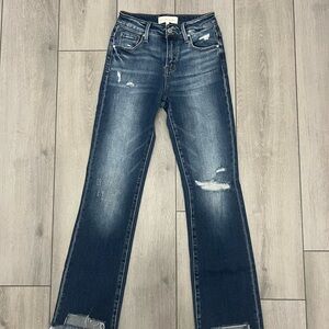Classic Distressed Straight Leg Jeans